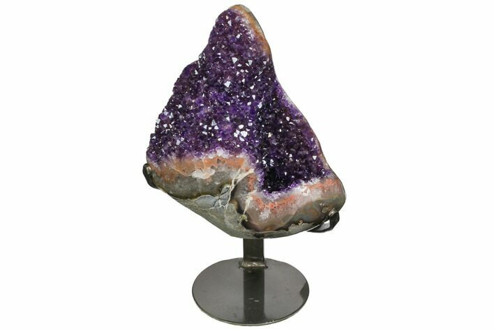 Amethyst Geode Section With Metal Stand - Uruguay #152248